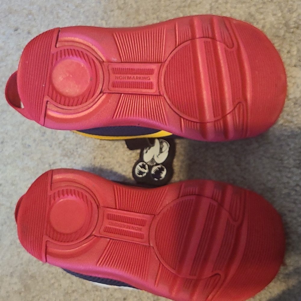 Mickey Mouse Adidas size 7K Red, Black, white, and yellow No Box - Picture 6 of 6